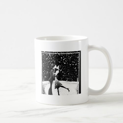 Lovers In The Snow AI Generated Art Mug 