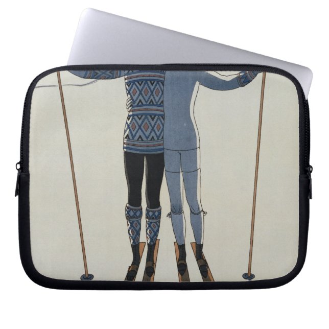 <Lovers in the Snow> by Georges Barbier Laptop Sleeve (Front)