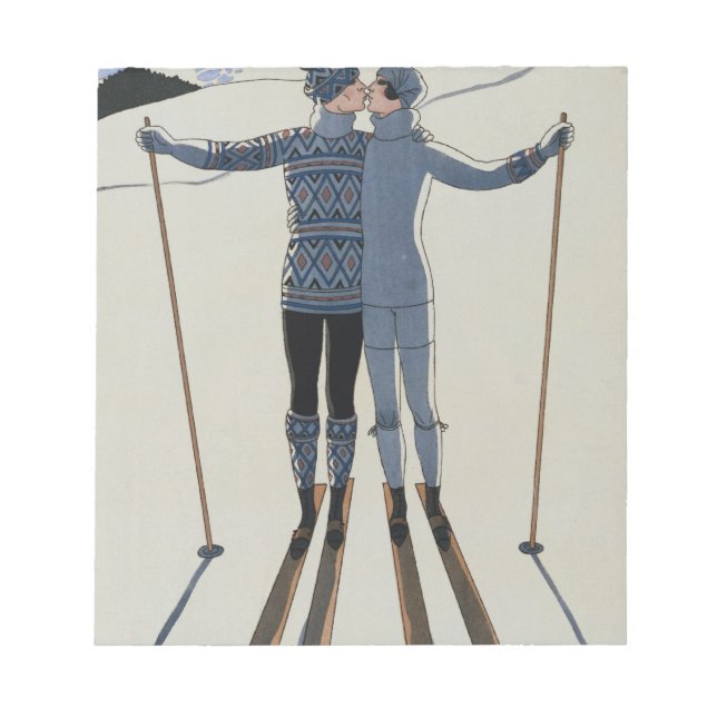 <Lovers in the Snow> by Georges Barbier Notepad (Front)