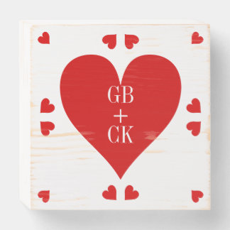 Lover's Initials Wood Box Sign