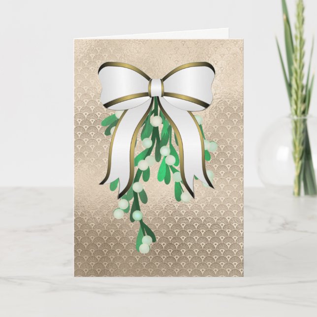 Lovers Mistletoe Christmas Card (Front)