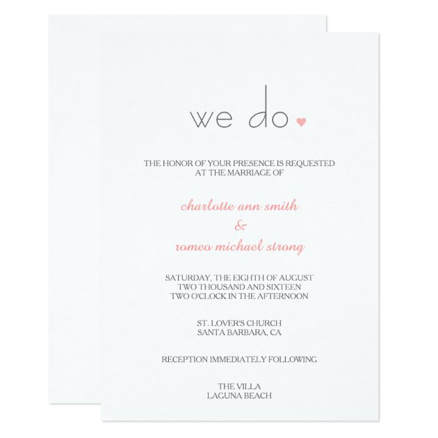 {Lover's} Modern Wedding Invitation