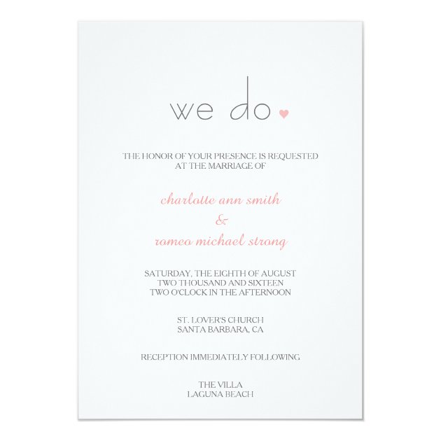 {Lover's} Modern Wedding Invitation