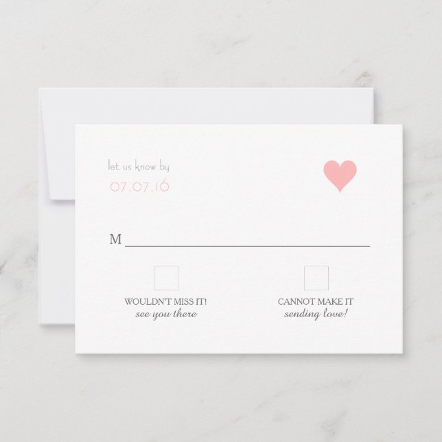 {Lover's} Modern Wedding RSVP Card (Front)