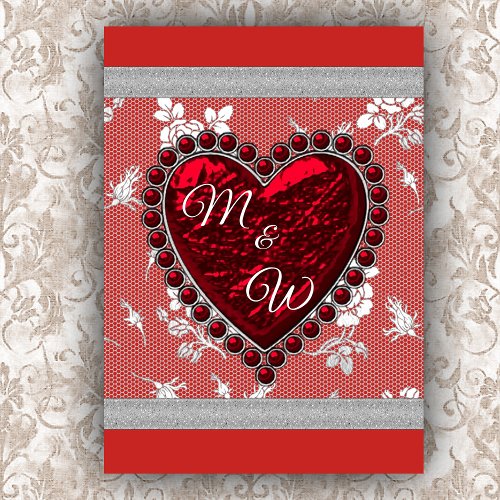 Lovers Monogram Valentine Heart Holiday Card