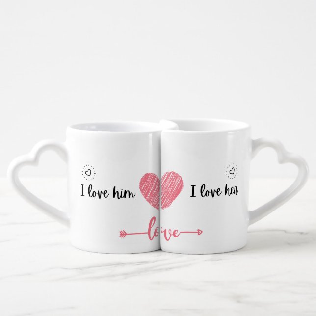 lovers mug , couples mug , love , heart ,  (Front Nesting)