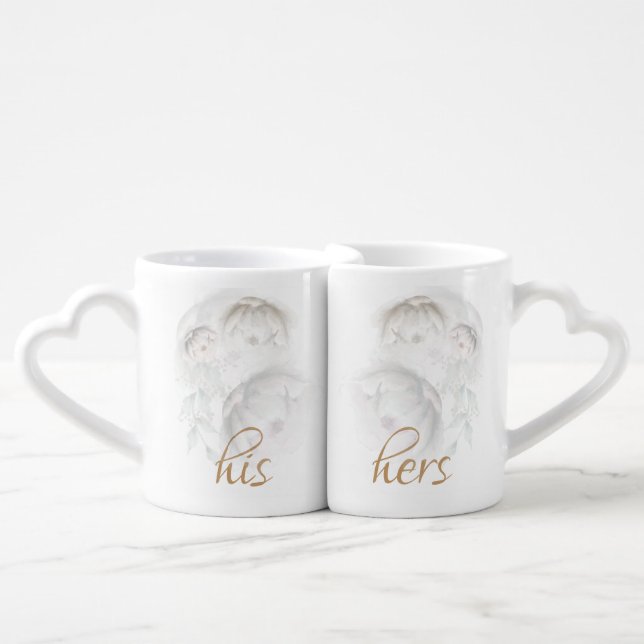 Lovers Mugs |  Elegant Alabaster White Cream (Front Nesting)