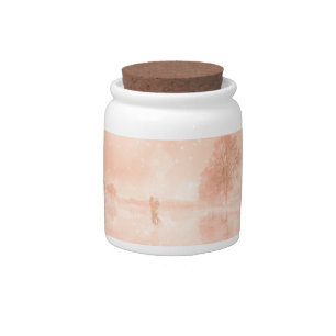 Lovers on a frozen pond candy jar