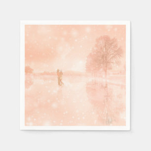 Lovers on a frozen pond        napkins