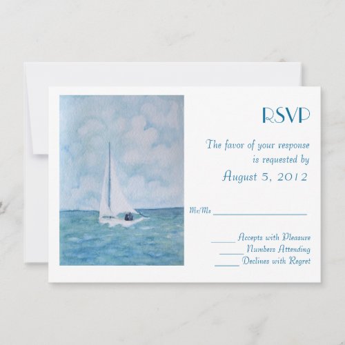 Lovers on a sailboat - RSVP Custom Announcements