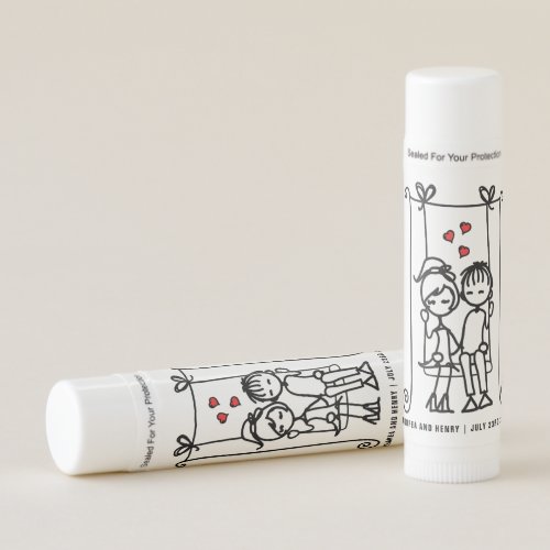 Lovers on a Swing Doodles Wedding Personalized Lip Balm