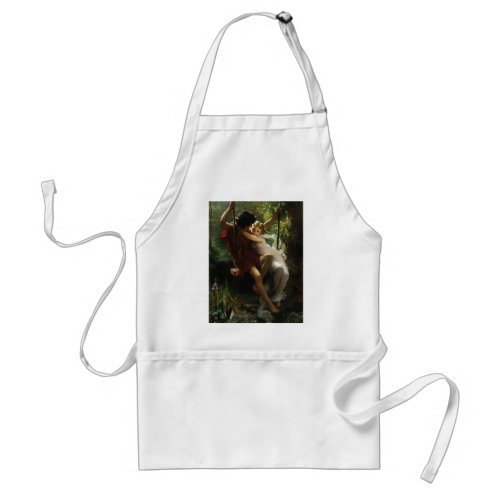 Lovers on a Swing Spring by Pierre Auguste Cot Adult Apron