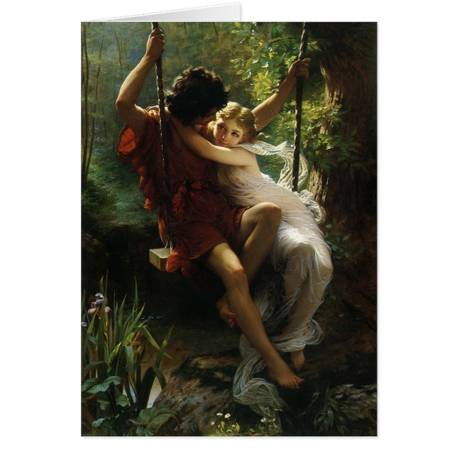 Lovers on a Swing. Spring by Pierre Auguste Cot Cards (Front)