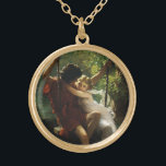 Lovers on a Swing. Spring by Pierre Auguste Cot Gold Plated Necklace<br><div class="desc">Vintage illustration Victorian love and romance image featuring a young couple in love swinging on a swing from a tree in a forest. Artist: Pierre Auguste Cot; titled Spring,  1873.</div>