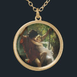 Lovers on a Swing. Spring by Pierre Auguste Cot Gold Plated Necklace<br><div class="desc">Vintage illustration Victorian love and romance image featuring a young couple in love swinging on a swing from a tree in a forest. Artist: Pierre Auguste Cot; titled Spring,  1873.</div>