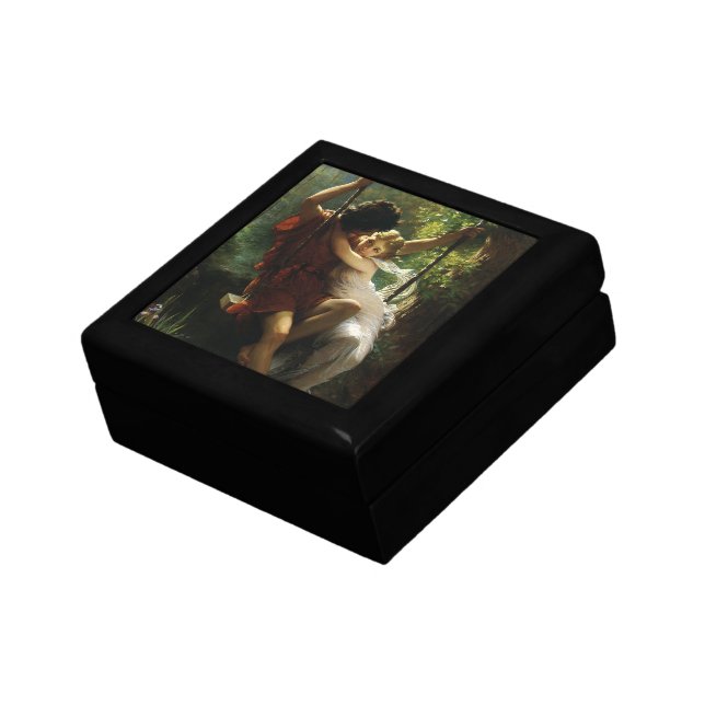 Lovers on a Swing. Spring by Pierre Auguste Cot Jewelry Box (Side)