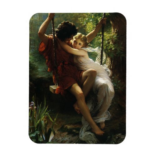 Lovers on a Swing Spring by Pierre Auguste Cot Magnet