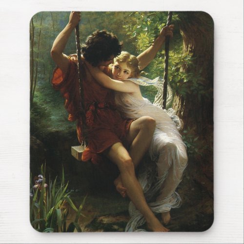 Lovers on a Swing Spring by Pierre Auguste Cot Mouse Pad
