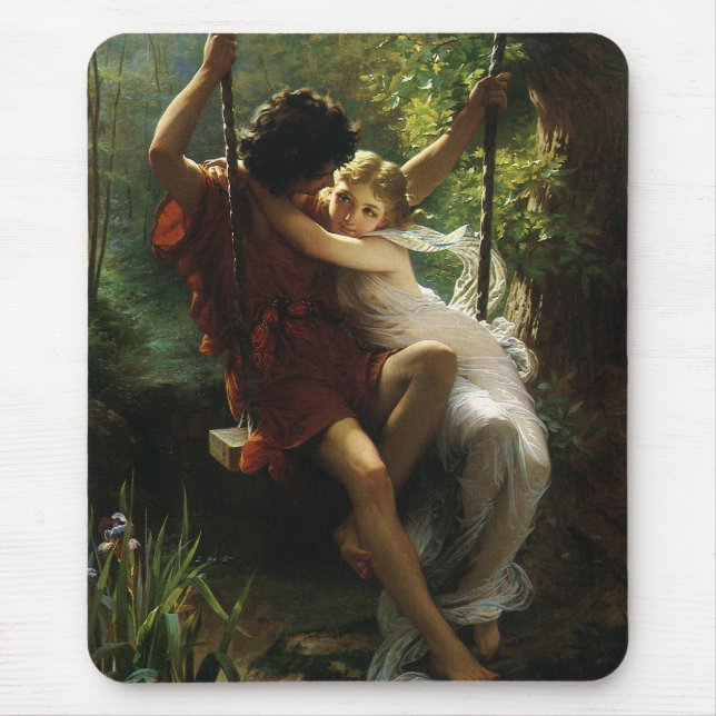 Lovers on a Swing. Spring by Pierre Auguste Cot Mouse Pad (Front)