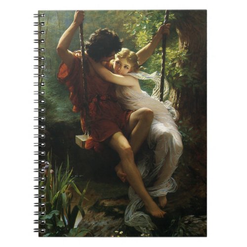 Lovers on a Swing Spring by Pierre Auguste Cot Notebook