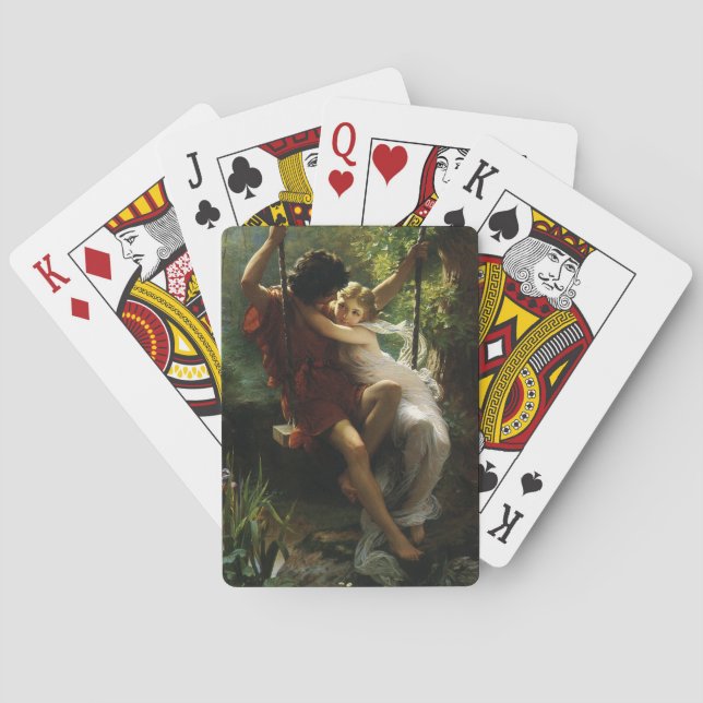 Lovers on a Swing. Spring by Pierre Auguste Cot Poker Cards (Back)