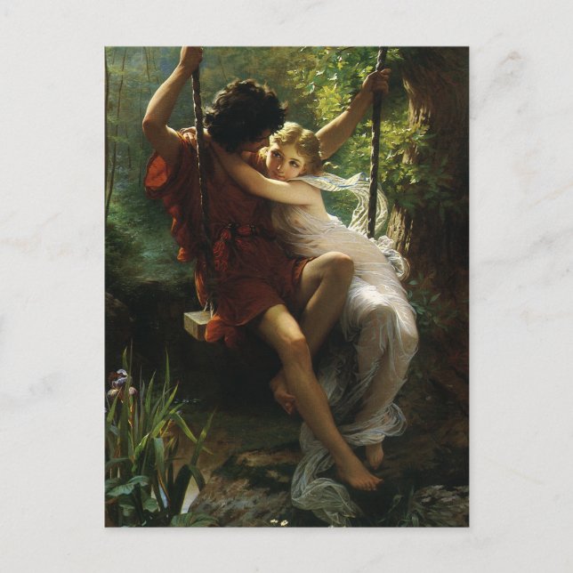 Lovers on a Swing. Spring by Pierre Auguste Cot Postcard (Front)