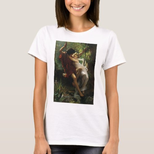 Lovers on a Swing Spring by Pierre Auguste Cot T_Shirt