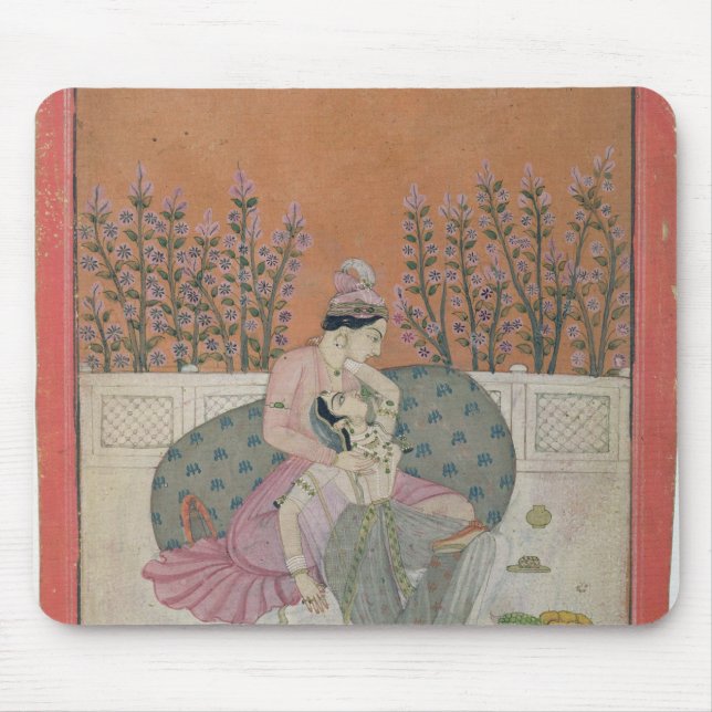 Lovers on a Terrace, Pahari Mouse Pad (Front)