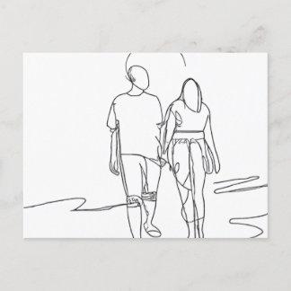 Lovers on the Beach Postcard