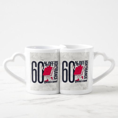 Lovers Red Book Character Ignorance Banned Coffee Mug Set