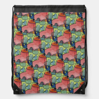 Lovers retro hearts valentine's day valentine      drawstring bag