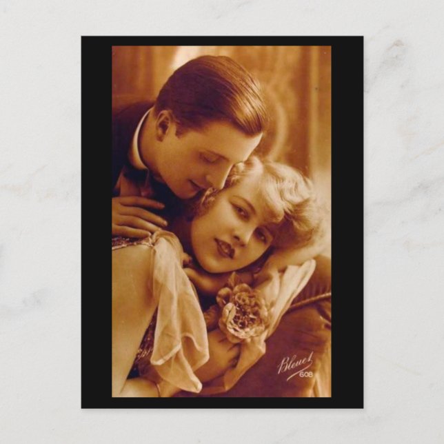Lovers Romantic Couple Vintage Postcard (Front)