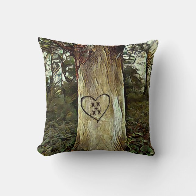 Lovers' Tree Throw Pillow (Front)