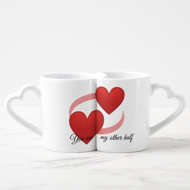 Lovers two mugs that fit together. (Front Nesting)