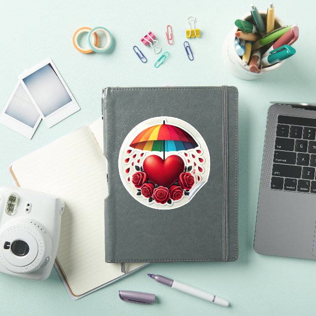 Lovers' Umbrella: Heartfelt Shelter Sticker (iPad Cover)