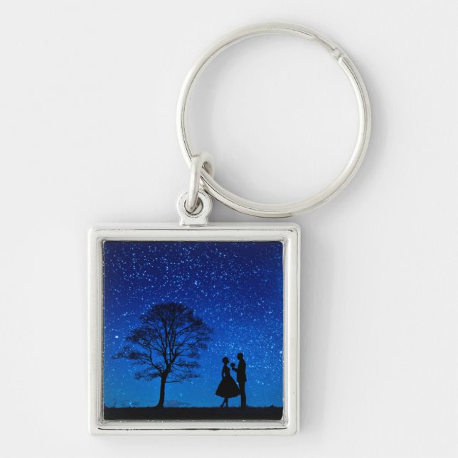 Lovers under a full moon  keychain (Front)