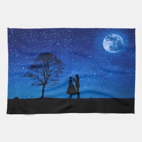 Lovers under a full moon      kitchen towel