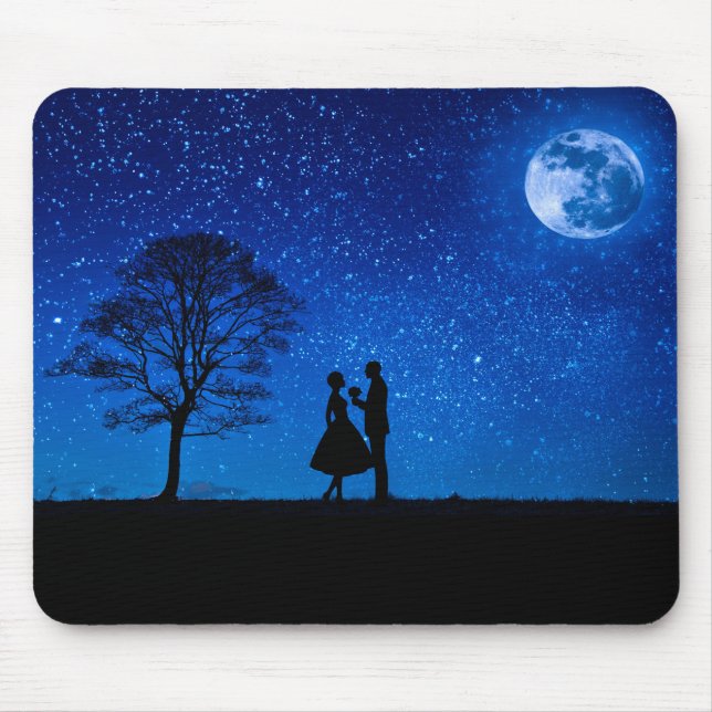 Lovers under a full moon   mouse pad (Front)