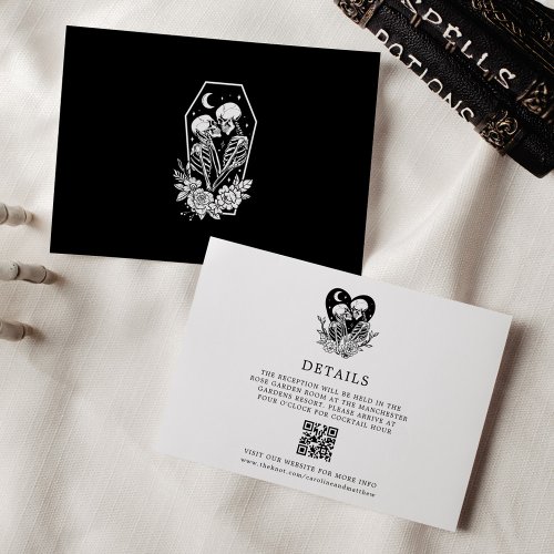 Lovers Until Death Skeletons  Roses Details Invitation