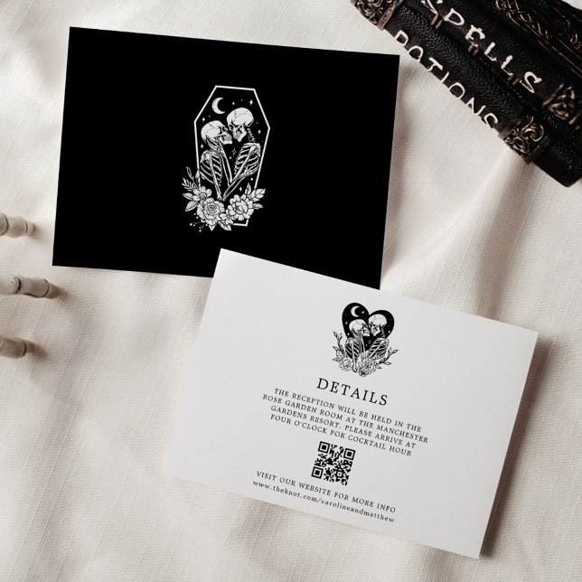 Lovers Until Death Skeletons & Roses Details Invitation (Creator Uploaded)