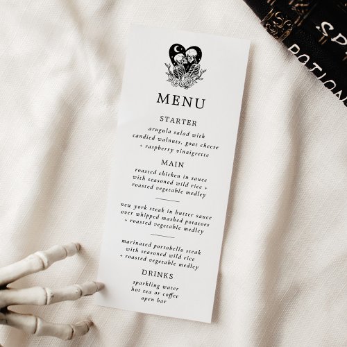 Lovers Until Death Skeletons  Roses Menu