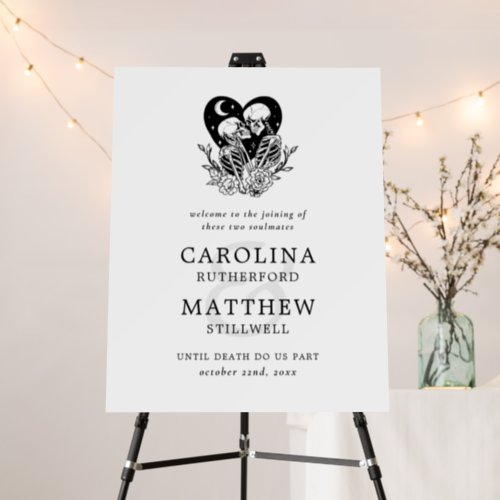 Lovers Until Death Skeletons  Roses Wedding Foam Board