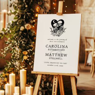 Lovers Until Death Skeletons & Roses Wedding Foam Board