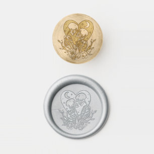 Lovers Until Death Skeletons & Roses Wedding Wax Seal Stamp