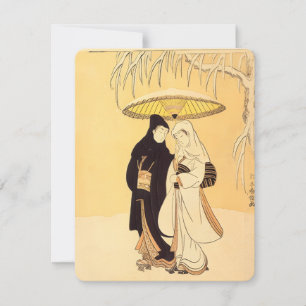 "Lovers Walking in the snow" Note Card