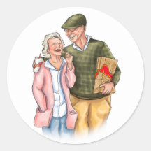 Lovers' Wedding Anniversary, old cute couple