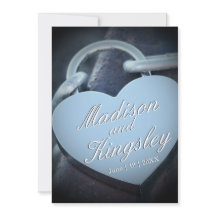 Lovers Wedding Silver Padlock Fab Fun Invitation