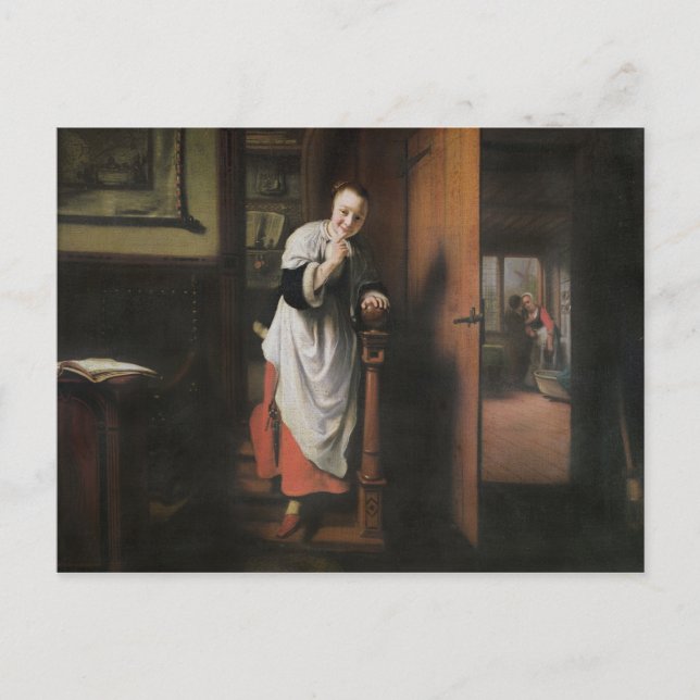 Lovers with a Woman Listening Postcard (Front)