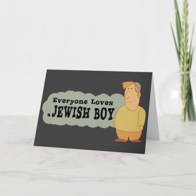 loves a Jewish boy greeting card (Front)