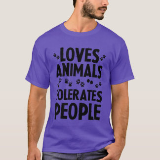 Loves Animalsolerates People boy retro T-Shirt
